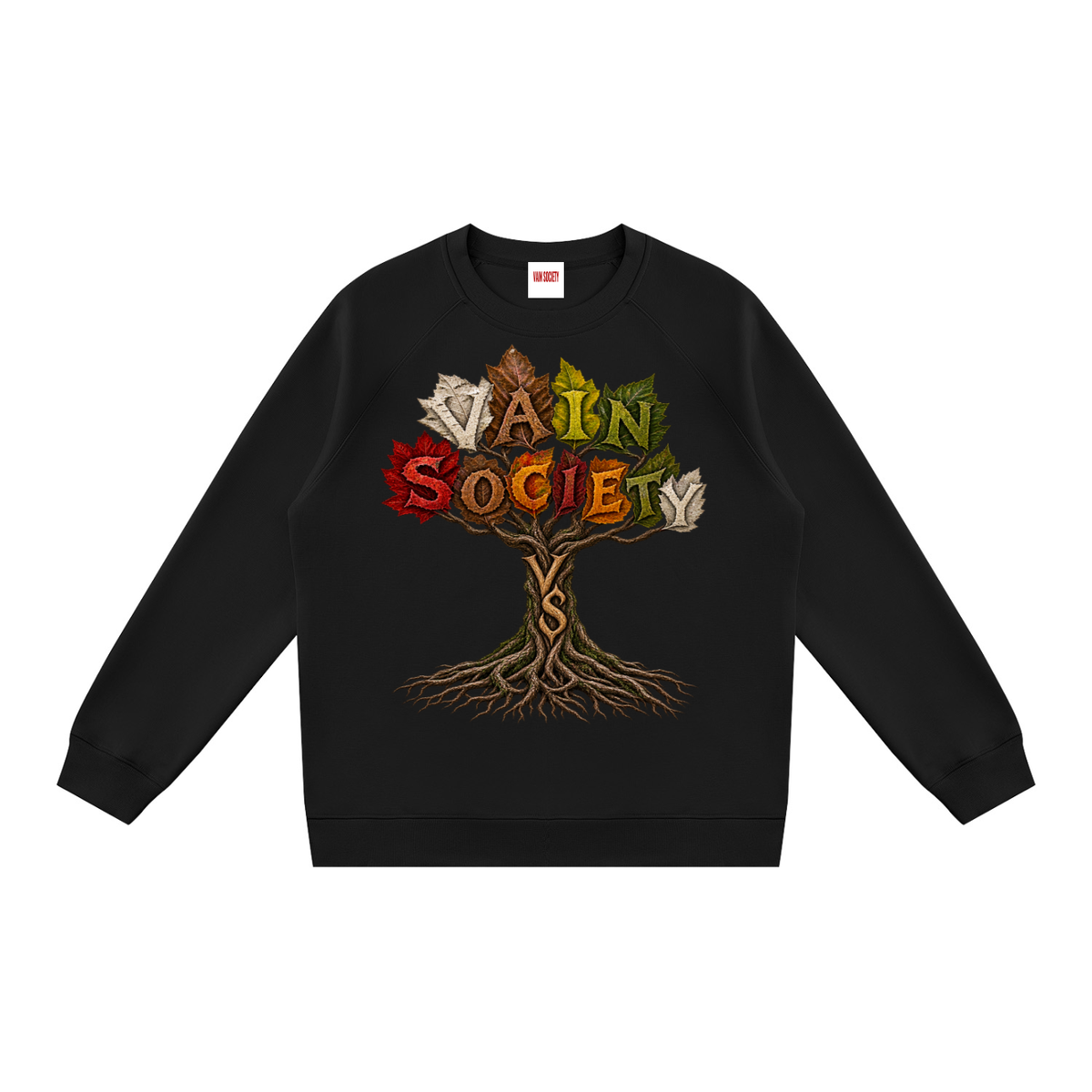 Tree of Vain Black Unisex Regular Fit Crewneck Sweatshirt